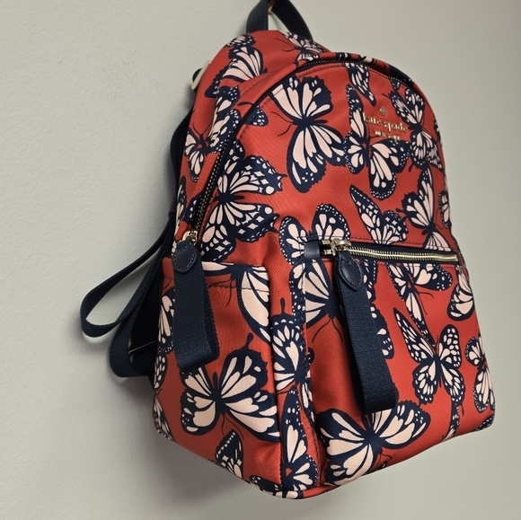 Kate Spade Chelsea Nylon Medium Backpack Butterfly Toss Print - Picture 5 of 10